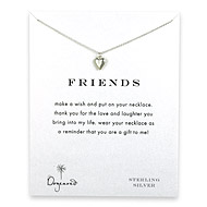 friends reminder necklace with sterling silver kind heart