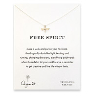 free spirit reminder necklace with sterling silver dragonfly
