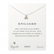 engaged big diamond necklace, sterling silver