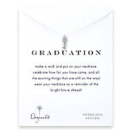 graduation heart key necklace, sterling silver
