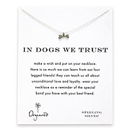 in dogs we trust dog bone necklace, sterling silver