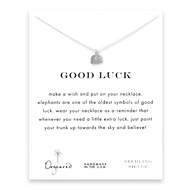 good luck elephant necklace, sterling silver
