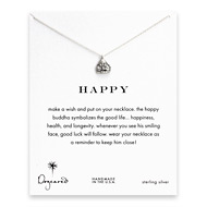 happy buddha necklace, sterling silver
