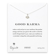 good karma lotus necklace, sterling silver