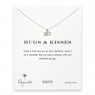 hugs & kisses XO necklace, sterling silver