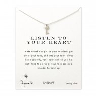 listen to your heart key necklace, sterling silver