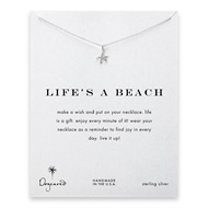 life's a beach starfish necklace, sterling silver