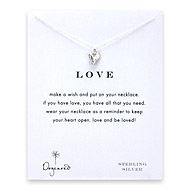 love reminder necklace with sterling silver mini stone heart