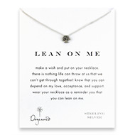 lean on me reminder necklace with sterling silver tree