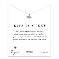 life is sweet honey bee necklace, sterling silver