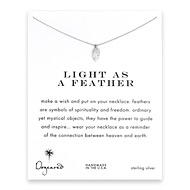 light as a feather, feather necklace, sterling silver