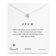 luck four leaf clover necklace, sterling silver