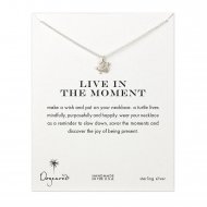 live in the moment sea turtle necklace,  sterling silver