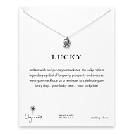 lucky reminder necklace with sterling silver lucky cat
