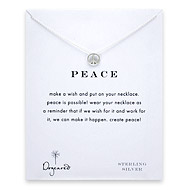 peace sign necklace, sterling silver