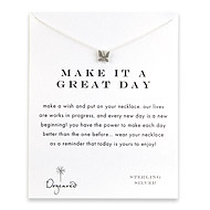 make it a great day reminder necklace with sterling silver butterfly