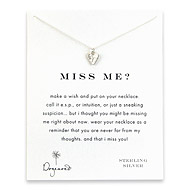 miss me? reminder necklace with sterling silver stone heart