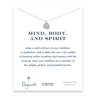 mind body and spirit om symbol necklace, sterling silver