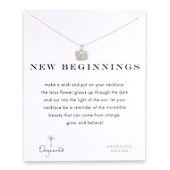 new beginnings lotus necklace, sterling silver