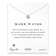 make waves smooth sailboat necklace, sterling silver