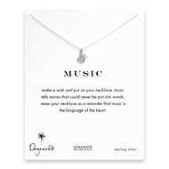 music  reminder necklace with sterling silver lyre