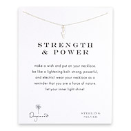 strength and power lightning bolt necklace, sterling silver