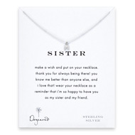 sister teeny angel wings necklace, sterling silver