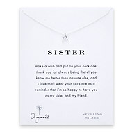 sister wishbone necklace, sterling silver