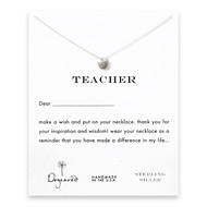 teacher apple necklace, sterling silver