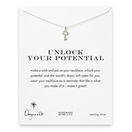 unlock your potential key necklace, sterling silver