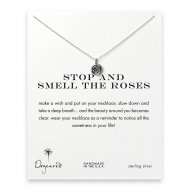 stop and smell the roses, rose necklace, sterling silver