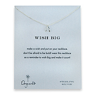 wish big sterling silver wishbone reminder necklace