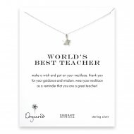 world's best teacher star necklace, sterling silver