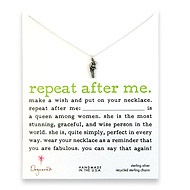 repeat after me reminder necklace with sterling silver parrot