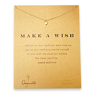 make a wish cupid heart gold dipped reminder necklace