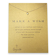 make a wish cupid heart gold dipped reminder necklace
