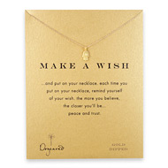 make a wish gold dipped hamsa reminder necklace