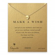 make a wish skull necklace, gold dipped