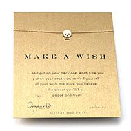 make a wish skull gold dipped reminder necklace