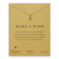 make a wish treble clef gold dipped reminder necklace