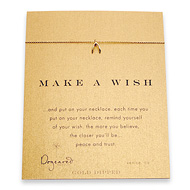 make a wish wishbone necklace, gold dipped