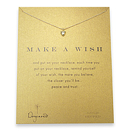 make a wish baby heart gold dipped reminder necklace - 18 inch