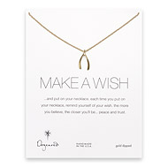 make a wish large wishbone necklace, gold dipped
