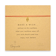 make a wish necklace with gold dipped arrowhead on red