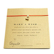 make a wish necklace with gold dipped cherries on red