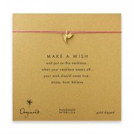 make a wish hummingbird necklace on coral, gold dipped