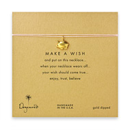 make a wish necklace with gold dipped piggy bank on pink
