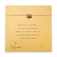make a wish necklace with gold dipped rabbit on pink... the original