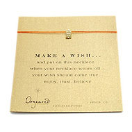 make a wish necklace with gold dipped buddha on burnt orange