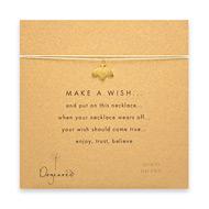 make a wish necklace with gold dipped honey bee on yellow